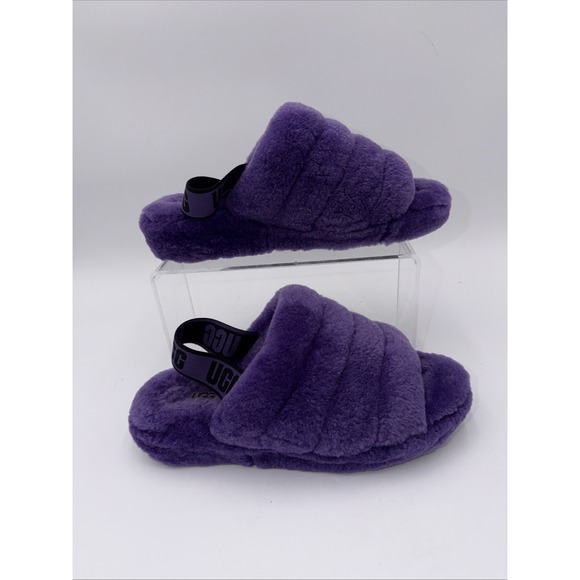 UGG Fluff Yeah  Women's Size 9  Slippers Purple Sandals Fluffy Soft - Picture 4 of 10
